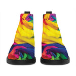 LGBT Pride Rainbow Roses Print Flat Ankle Boots