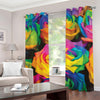 LGBT Pride Rainbow Roses Print Grommet Curtains