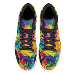 LGBT Pride Rainbow Roses Print High Top Leather Sneakers