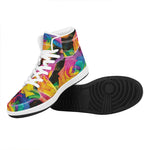 LGBT Pride Rainbow Roses Print High Top Leather Sneakers