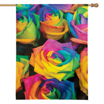 LGBT Pride Rainbow Roses Print House Flag