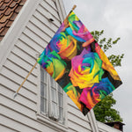 LGBT Pride Rainbow Roses Print House Flag