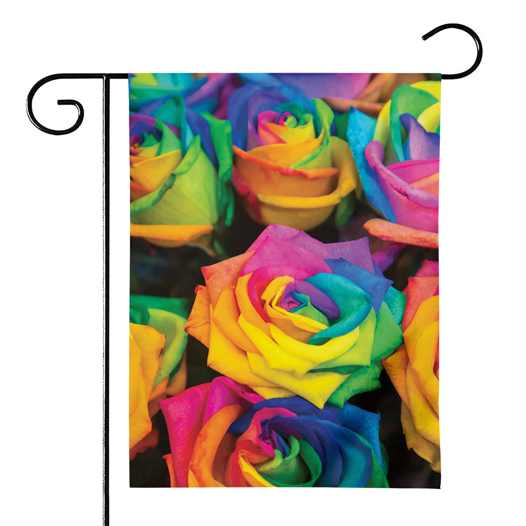 LGBT Pride Rainbow Roses Print House Flag