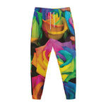 LGBT Pride Rainbow Roses Print Jogger Pants