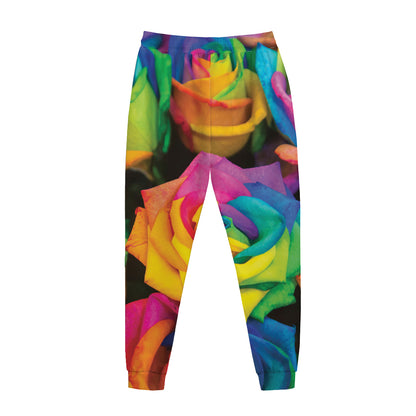 LGBT Pride Rainbow Roses Print Jogger Pants