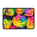 LGBT Pride Rainbow Roses Print Kitchen Mat