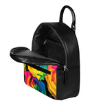 LGBT Pride Rainbow Roses Print Leather Backpack