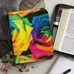 LGBT Pride Rainbow Roses Print Leather Bible Cover