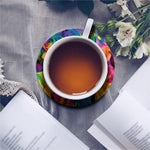 LGBT Pride Rainbow Roses Print Leather Coaster Set