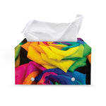 LGBT Pride Rainbow Roses Print Leather Tissue Box Cover