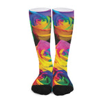 LGBT Pride Rainbow Roses Print Long Socks