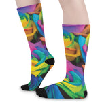 LGBT Pride Rainbow Roses Print Long Socks