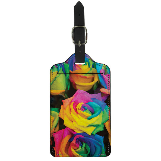 LGBT Pride Rainbow Roses Print Luggage Tag
