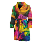 LGBT Pride Rainbow Roses Print Men's Bathrobe