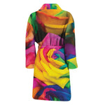 LGBT Pride Rainbow Roses Print Men's Bathrobe