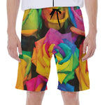 LGBT Pride Rainbow Roses Print Men's Beach Shorts