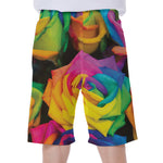 LGBT Pride Rainbow Roses Print Men's Beach Shorts
