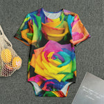LGBT Pride Rainbow Roses Print Men's Bodysuit