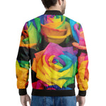 LGBT Pride Rainbow Roses Print Men's Bomber Jacket