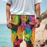 LGBT Pride Rainbow Roses Print Men's Cargo Shorts