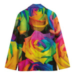 LGBT Pride Rainbow Roses Print Men's Cotton Blazer