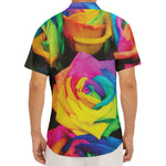 LGBT Pride Rainbow Roses Print Men's Deep V-Neck Shirt