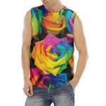 LGBT Pride Rainbow Roses Print Men's Fitness Tank Top