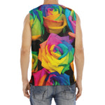 LGBT Pride Rainbow Roses Print Men's Fitness Tank Top