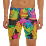 LGBT Pride Rainbow Roses Print Men's Long Boxer Briefs