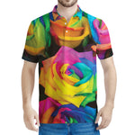 LGBT Pride Rainbow Roses Print Men's Polo Shirt