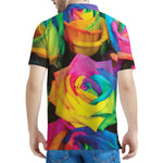 LGBT Pride Rainbow Roses Print Men's Polo Shirt