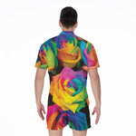 LGBT Pride Rainbow Roses Print Men's Rompers