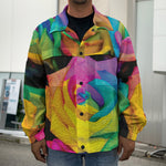 LGBT Pride Rainbow Roses Print Men's Shirt Jacket