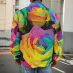 LGBT Pride Rainbow Roses Print Men's Shirt Jacket