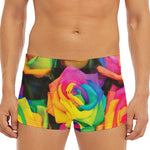 LGBT Pride Rainbow Roses Print Men's Short Boxer Briefs