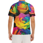 LGBT Pride Rainbow Roses Print Men's Short Sleeve Rash Guard