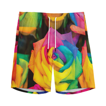 LGBT Pride Rainbow Roses Print Men's Sports Shorts