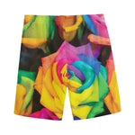 LGBT Pride Rainbow Roses Print Men's Sports Shorts