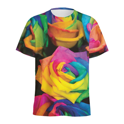 LGBT Pride Rainbow Roses Print Men's Sports T-Shirt