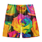 LGBT Pride Rainbow Roses Print Men's Swim Trunks