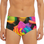 LGBT Pride Rainbow Roses Print Men's Triangle Swim Briefs