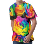 LGBT Pride Rainbow Roses Print Men's Velvet T-Shirt