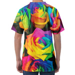 LGBT Pride Rainbow Roses Print Men's Velvet T-Shirt