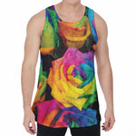 LGBT Pride Rainbow Roses Print Men's Velvet Tank Top