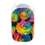 LGBT Pride Rainbow Roses Print Mesh Laundry Hamper
