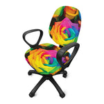 LGBT Pride Rainbow Roses Print Office Chair Cover