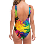 LGBT Pride Rainbow Roses Print One Piece Swimsuit