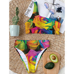 LGBT Pride Rainbow Roses Print One Shoulder Bikini Top