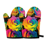 LGBT Pride Rainbow Roses Print Oven Mitts
