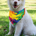 LGBT Pride Rainbow Roses Print Over The Collar Dog Bandana